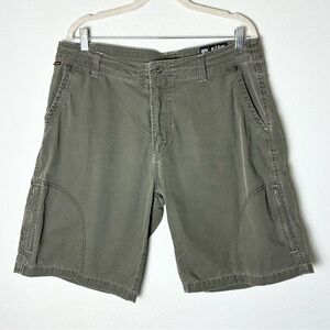 Kuhl Green Ramblr Cargo Shorts Men’s 36 Vintage Patina Dye Hiking Outdoors